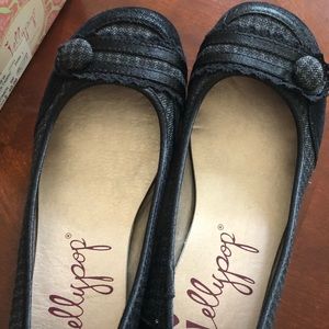 Jellypop Black Fabric Women’s Shoes